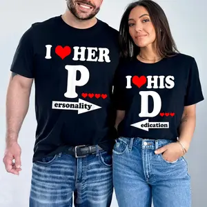 I Love Her Personality & I Love His Dedication Couple Matching T-Shirts