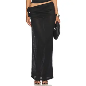 LIONESS Soul Mate Maxi Skirt in Onyx Black
