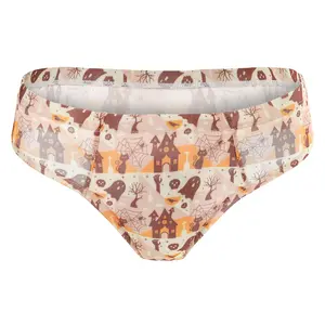 LittleForBig Sissy Breathable Halloween Ghost Pattern Tucking Gaff Brazilian Cheeky Panties Smooth Mesh Silky Gender Affirming Briefs