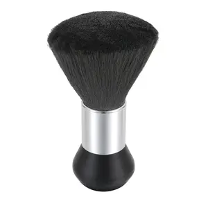 Oblong Barber Neck Duster Hair Brush - Lightweight Black, Dense Nylon Bristles, Plastic Handle, for Barbers, Ideal for Neckline Cleanup and Cleansing
