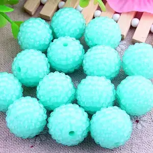 Lake Green Jelly Rhinestone 20mm Beads Set of 5