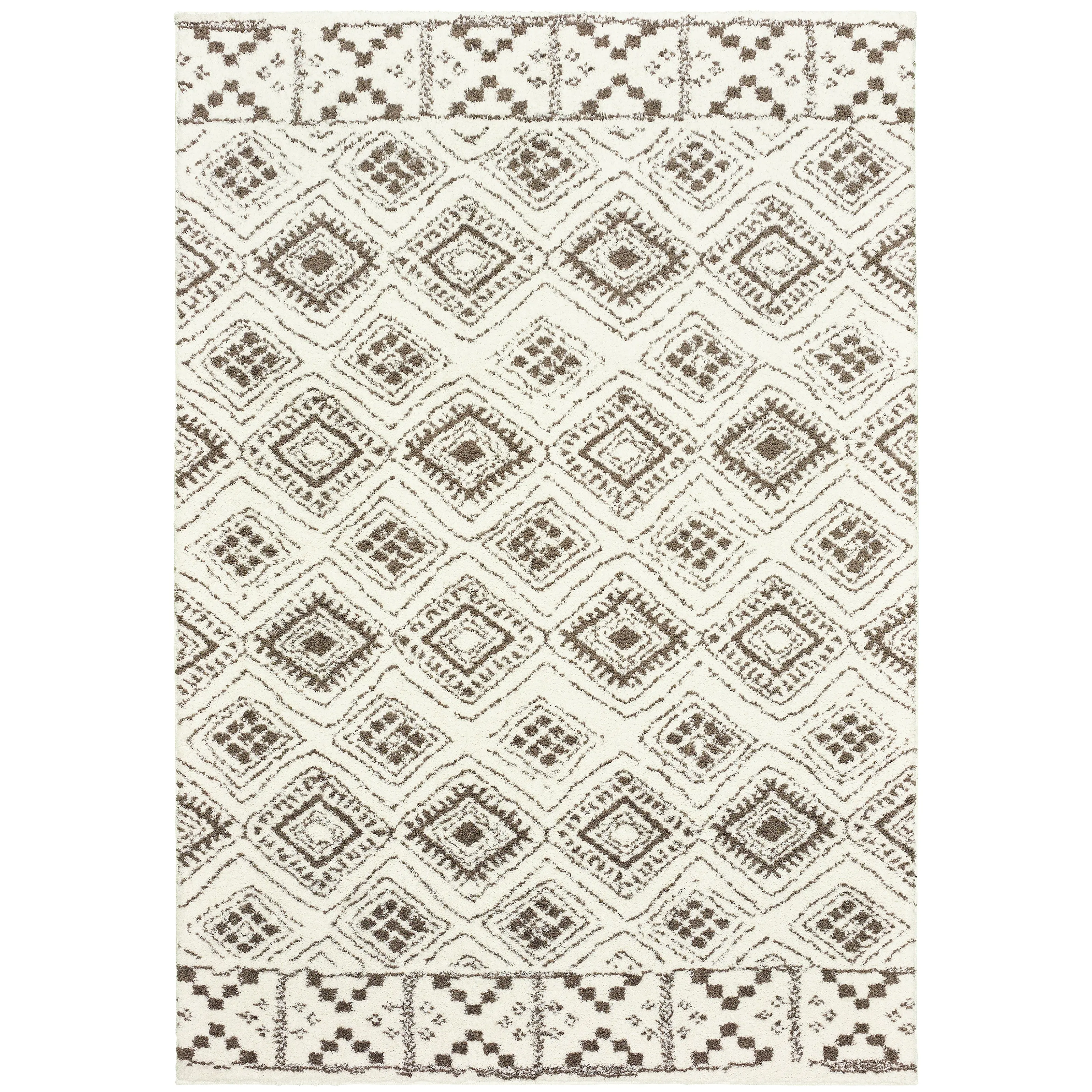 Oriental Weavers Verona 1330W Ivory Brown Tribal Machine Woven Rugs