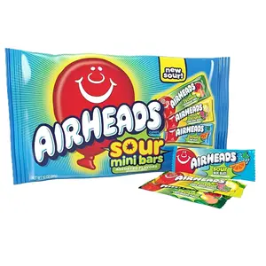 Airheads Mini SOURS Candy Bars, Sour Watermelon Punch, Blue Blast, and Lemon Berry Squeeze 12oz Variety Bag