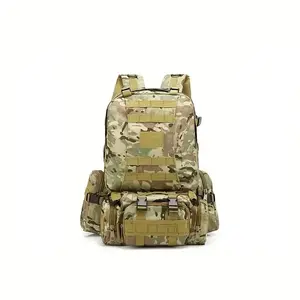 Large-capacity multifunctional backpack, detachable camouflage sports backpack, outdoor backpack for hiking, camping, climbing, organizer