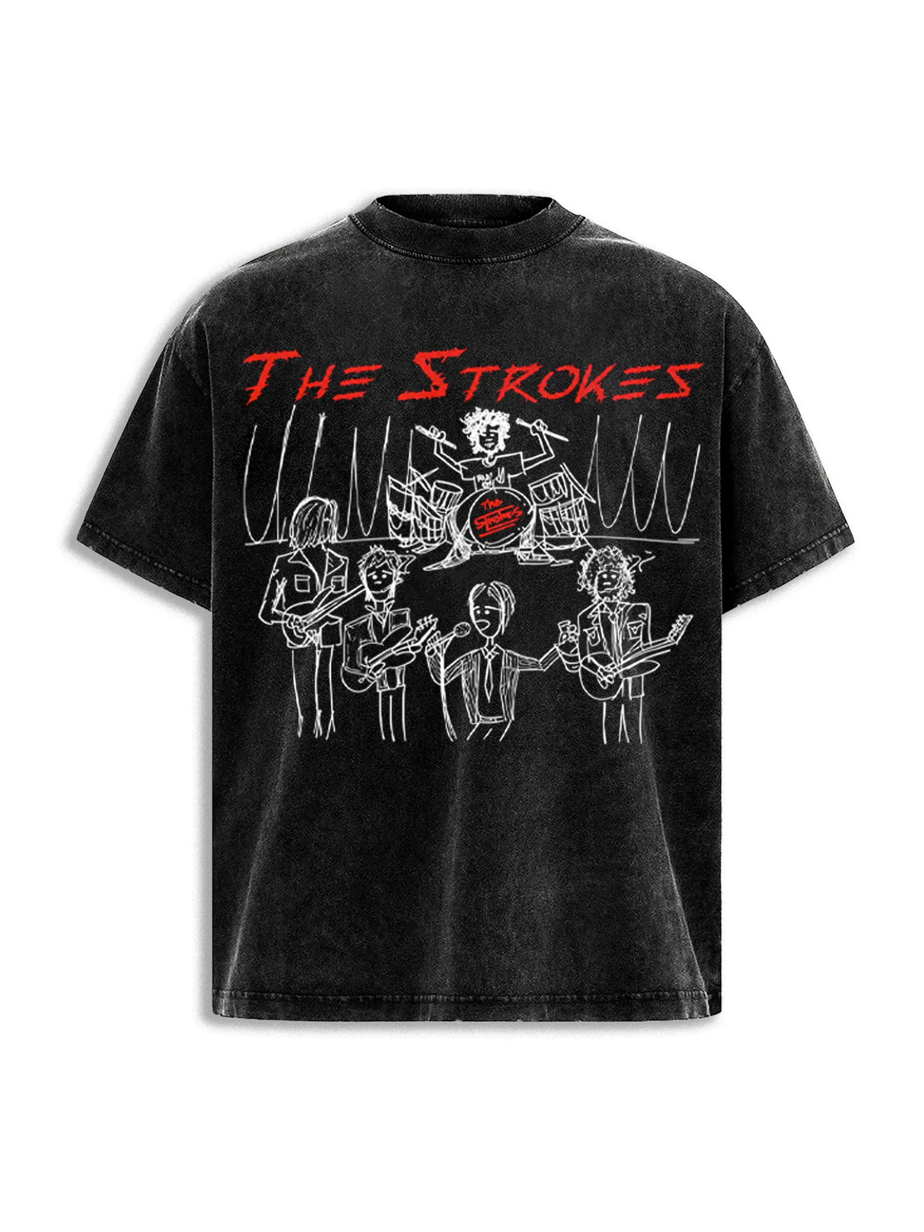 The Strokes Vintage Unisex T-Shirt, Indie Rock Band Tee, Retro Sketch Graphic Tshirt, Aesthetic Concert Music Merch
