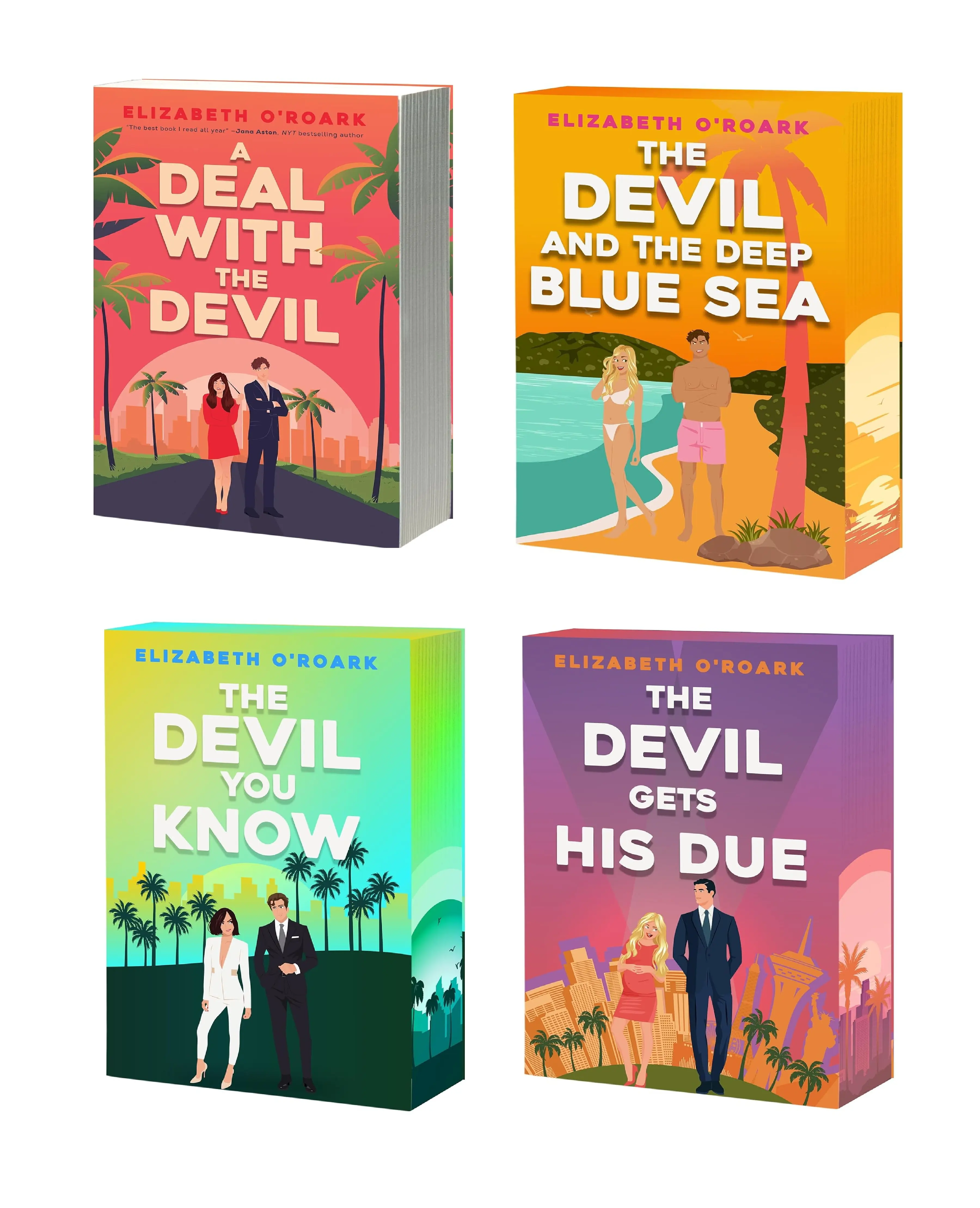 The Grumpy Devils By Elizabeth O'Roark (4-book series): A Deal with the Devil, The Devil And The Deep Blue Sea, The Devil You Know, The Devil Gets His Due (Paperback) Novel Books