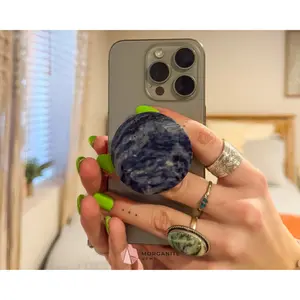 Sodalite Phone Grip – Intuition, Communication & Mental Clarity Crystal