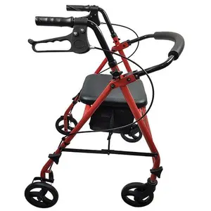 ROLL WITH ME Steel Rollator w/6" Wheels, K/D, Red, Case/2