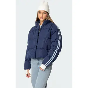 Edikted Women's Sherry Side Striped Puffer Jacket