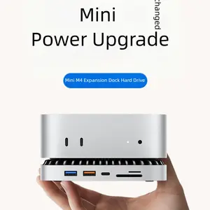Mac mini M4 base, aluminum stand and HDMI hub, suitable for Pro 2024, with M.2 NVMe/SATA SSD case, 4K60Hz HDMI, 10G USB A/C, 5G A * 2, USB-C charging, SD/TF, audio connectivity micro dongle mover gaming keyboard port creamy keyboards creamykeyboards C air