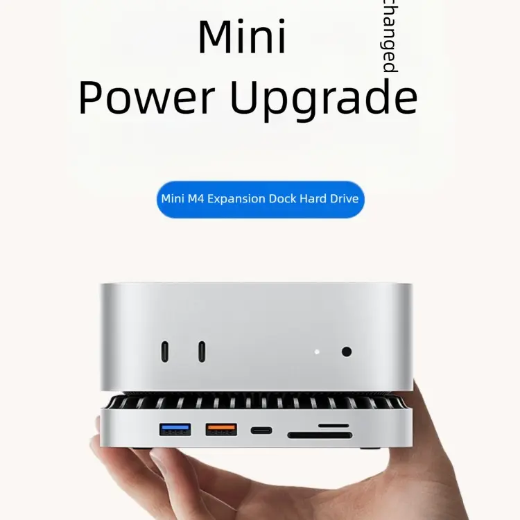 Mac mini M4 base, aluminum stand and HDMI hub, suitable for Pro 2024, with M.2 NVMe/SATA SSD case, 4K60Hz HDMI, 10G USB A/C, 5G A * 2, USB-C charging, SD/TF, audio connectivity micro dongle mover gaming keyboard port creamy keyboards