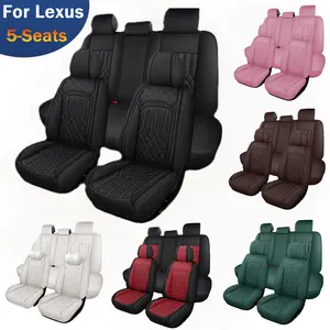 Car Seat Covers for Lexus ES 350/ ES 330/IS 250/IS 300/IS 350/LS 430/LS 460/ NX 200t/250 / NX 300/300h / NX 350/350h / RX 350/ RX 350h, Stylish Breathable Napa Leather Car Seat Cover for Full Set 5-Seats, Waterproof Anti-Slip Comfort Vehicle Seat Cover