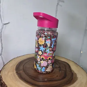 Glitter Lava Effect Snow Glove Tumbler, Double-Walled Insulated Tumbler with Floating Glitter in Liquid Interior Water Bottles Portable Washable Reusable Drinkware Bottled Cup