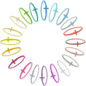 20 Pcs Silicone Cross Bracelets for Kids & Adults - Religious Jesus Faith Bracelet Set, Stretchable Rubber Wristbands for Easter, Baptism, Church Party Favors, Bulk Multi-Color Christian Gifts