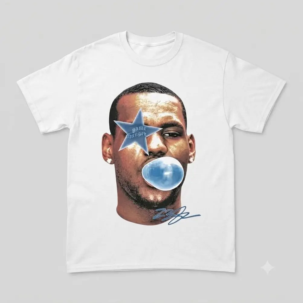 Adult And Youth Lebron James Bubble Gum Blue Graphic T-Shirt, Bootleg Basketball Tee For Fan, Sport Lover Shirt, Game Day T-shirt