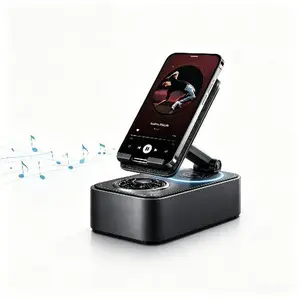 5-in-1 Wireless Bluetooth Audio Speaker with 3000mAh USB Charger, Colorful Lights, and Phone/Tablet Stand for iPhones