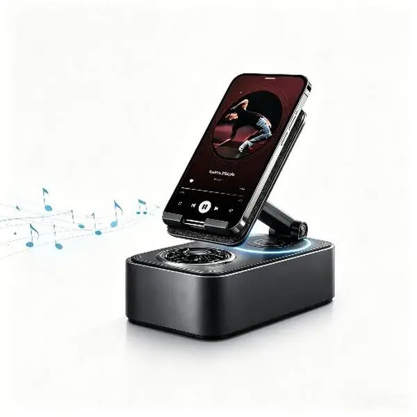 5-in-1 Wireless Bluetooth Audio Speaker with 3000mAh USB Charger, Colorful Lights, and Phone/Tablet Stand for iPhones