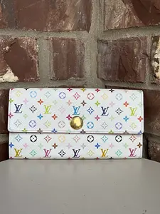Pre-owned Louis Vuitton canvas Small Leather Goods Multicolor Sarah Wallet 87234