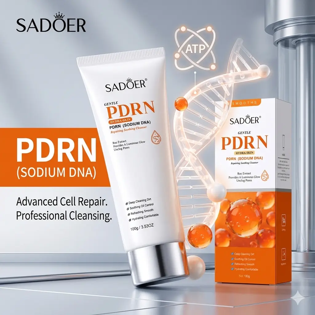 PDRN Repairing Facial Cleanser - Jelly-to-Foam Formula for Skin Repair, Deep Cleansing, Oil Control, Hydrating Glow, Pore Refining Blackhead Removal - Gentle Daily Face Wash for All Skin Types