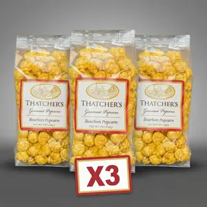 Butter Bourbon Caramel Popcorn – Gourmet Bourbon Snack – Small Batch Buttery Caramel Crunch – Whiskey Lover Snacks & Gifts for Men – 2 oz Bags, Pack of 3