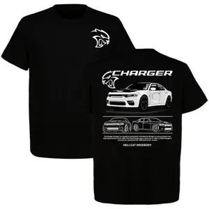 Hellcat SRT Charger 2 Sided Shirt, Racing Fan, Muscle Car Graphic Tee, Soft Cotton, Menswear, Car Enthusiast, Gift For Men, Full Size