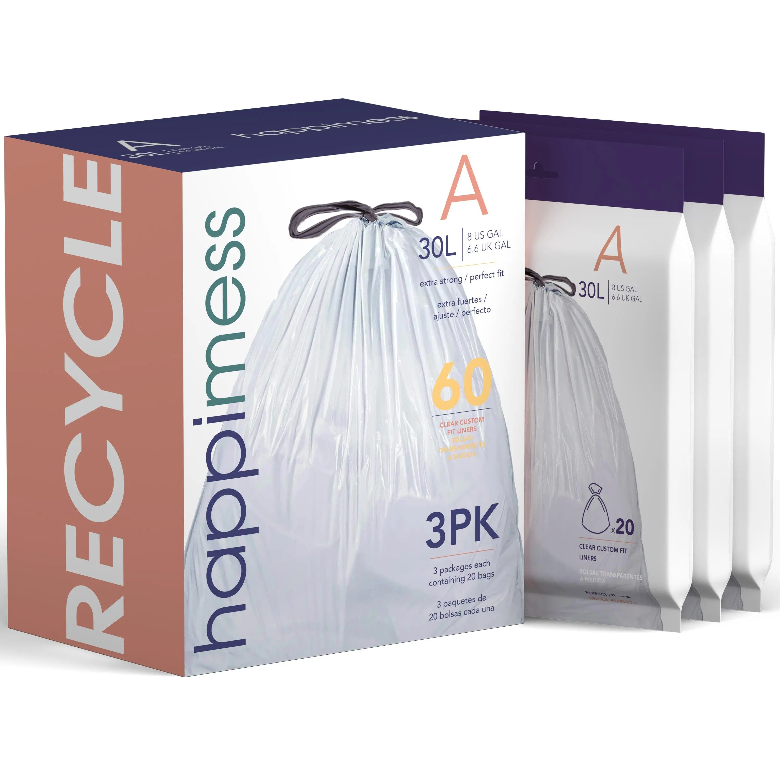 Drawstring Unscented Trash Can Liner (60-Count, 3-Packs of 20 Liners)