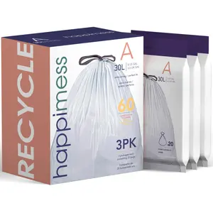 Drawstring Unscented Trash Can Liner (60-Count, 3-Packs of 20 Liners)