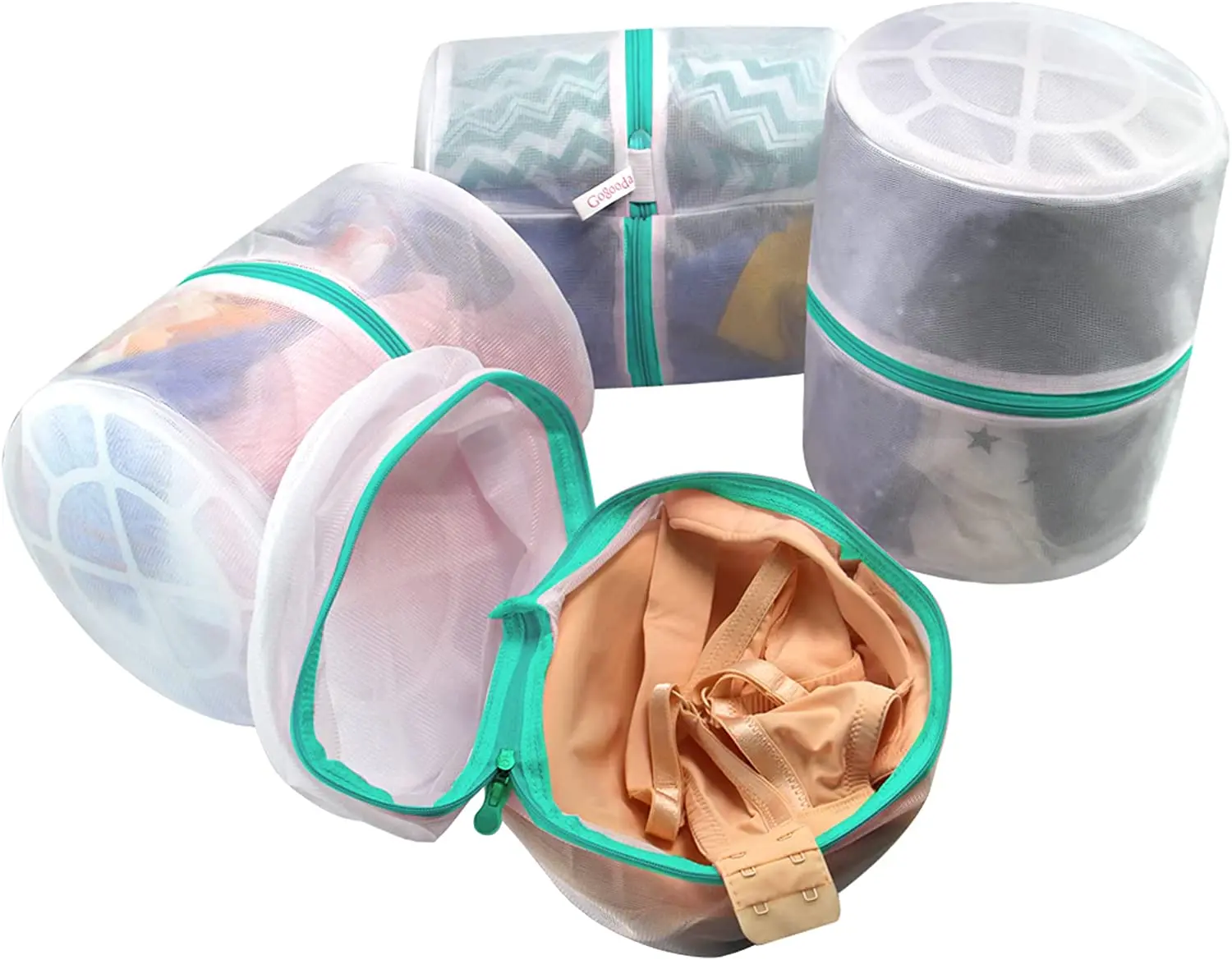 GOGOODA Mesh Laundry Bags for Delicates Durable Protective Wash Bags | Bra Wash Bag Travel Storage Bags for Intimates Lingerie, 4PCS (6.5 * 8In)