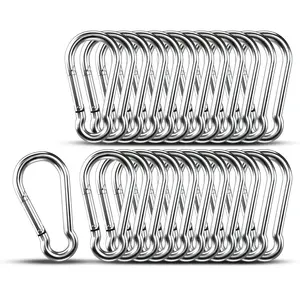 25 Pack Small Carabiner Clip Hooks – 1.57 Inch Heavy Duty 304 Stainless Steel Spring Snap Hook, Metal Clips for Camping, Hiking, Keychain, Rope, Water Bottle, Gear, Keys tiktokshopspringglowup
