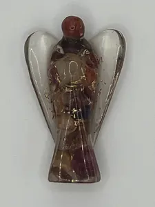 Handmade Ruby Orgone Angel | Passion & Vitality Root Chakra Crystal Decor for Altar
