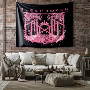 Sleep Token Pink Gate Tapestry – Mystical Wall Decor for Metal Fans & Bedroom Aesthetic,Exclusive for Sleep Token Fans, Wall Hanging Tapestry, Durable Decorative Tapestry