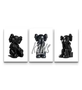 Blackout XX KAWS Hypebeast Wall Art Set of 3, Product without frame