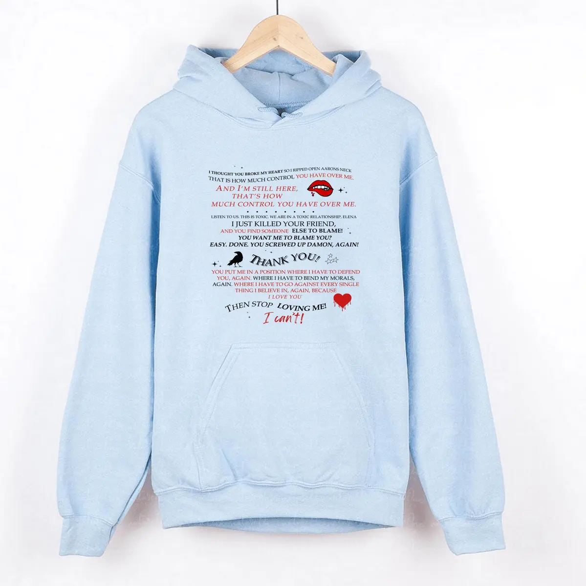 Damon And Elena Letter Sweatshirt Hoodie The Vampire Diaries Shirt Vintage Movie Shirt Christmas Gift Damon And Elen War Go-To Cotton Hoodie & Sweatshirt for Men & Women