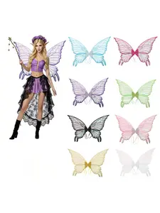 Angel Rainbow Butterfly Wings, Carnival Festival Party Performance Props, Women Angel Wings, Suitable for Various Festivals Birthdays Parties Dance Performances, Accessories