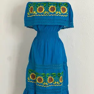 Sunflower Splendor: Traditional Mexican Girasol Dress size small Casual Womenswear