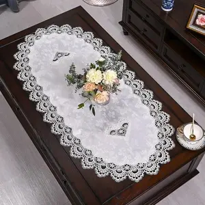2026 new Tea Table Cover Oval Table Dining Tablecloth Europe Embroidered Flower Fabric Living Room Coffee Table Placemat Home Decoration