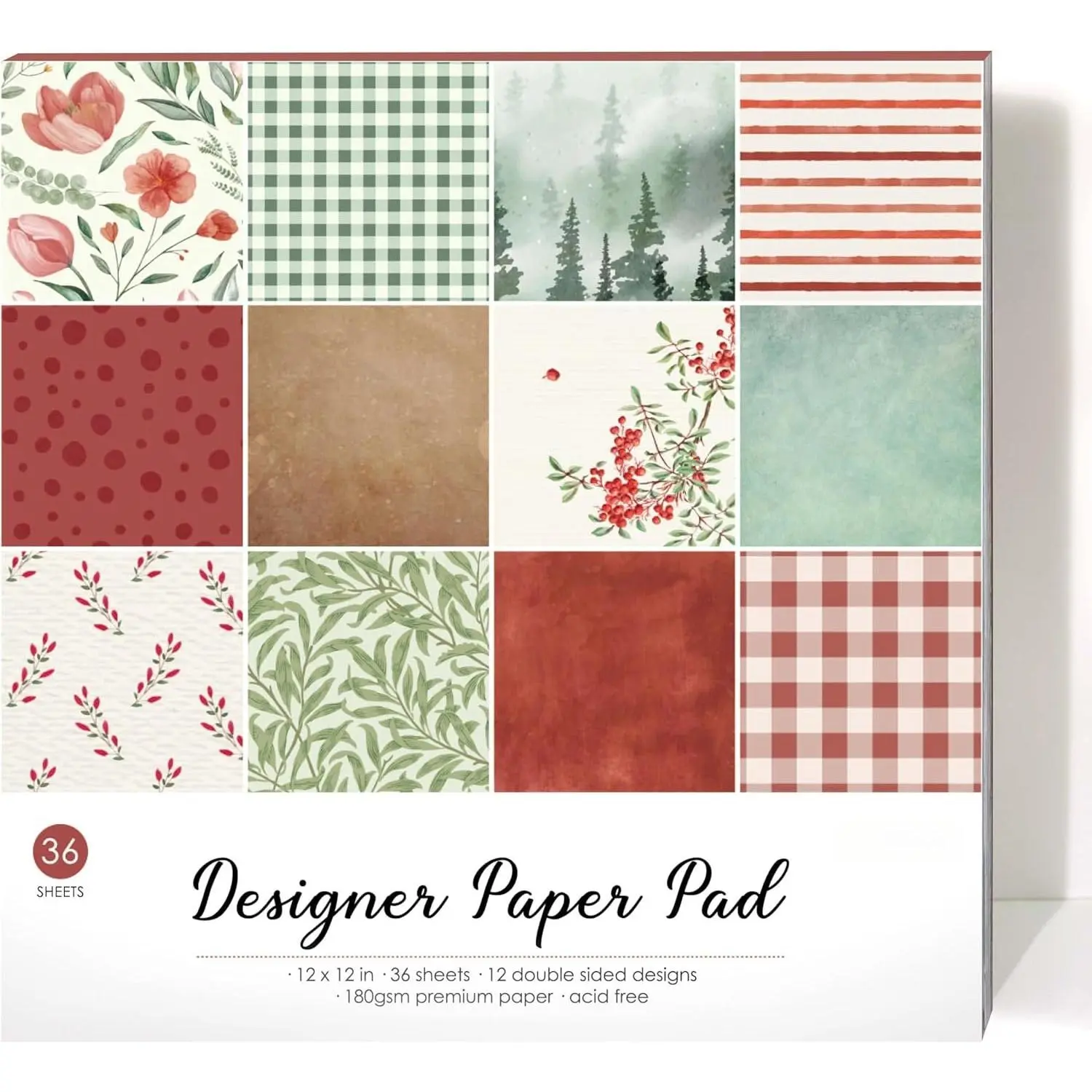 Berry12x12 Scrapbooking Cardstock Decorative Paper for Card Making Background Origami Textured Decorative Scrapbook Paper Scrapbook Materials Supplies