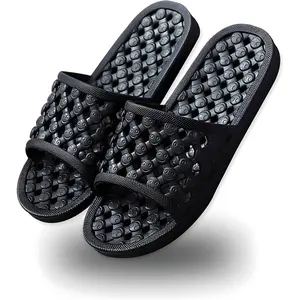 Women's & Men's Quick-Dry Non-Slip Thick-Sole Bathroom Footwear, Soft Cushioned Platform Shower Slippers for Indoor & Beach Use (Black)