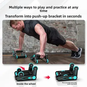 Foldable Abdominal Wheel Men's Fitness Equipment Roll Abdominal Wheel Women's Push-Ups Home Fitness