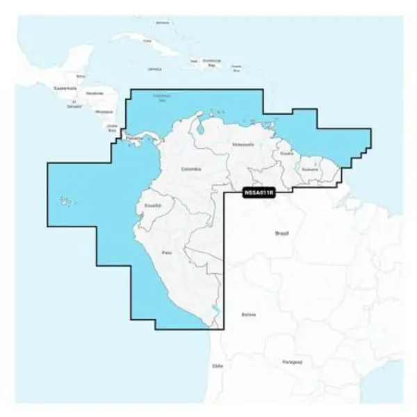 Durable Garmin Carto 010C145220 GPS Navigation Charts, South America North Inland & Coastal Regions Coverage, Coastal Marine Charts