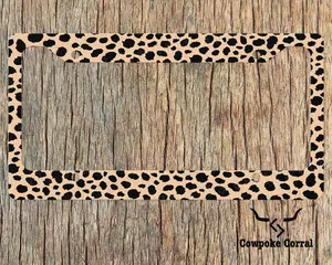 Cheetah Print License Plate Frame, Leopard Animal Pattern Metal Plate Cover, Cheetah Car Accessories for Women, Trendy Y2K Glam Gift for Her