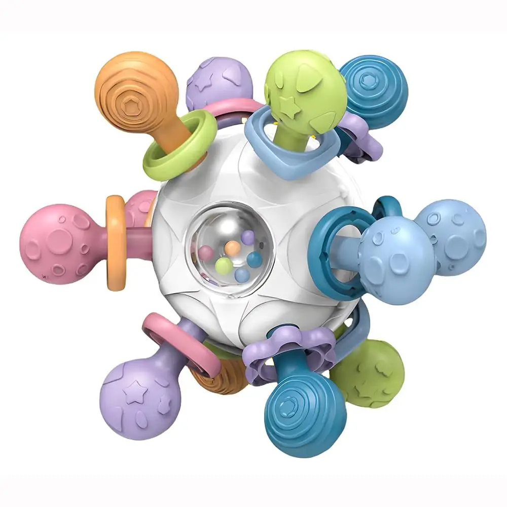 Baby Teething Teether Toy, 1 Box Colorful Baby Teething Ball Toy, Rattle Infant Sensory Toys for 0-3-6-12 Months Baby, Sensory Play
