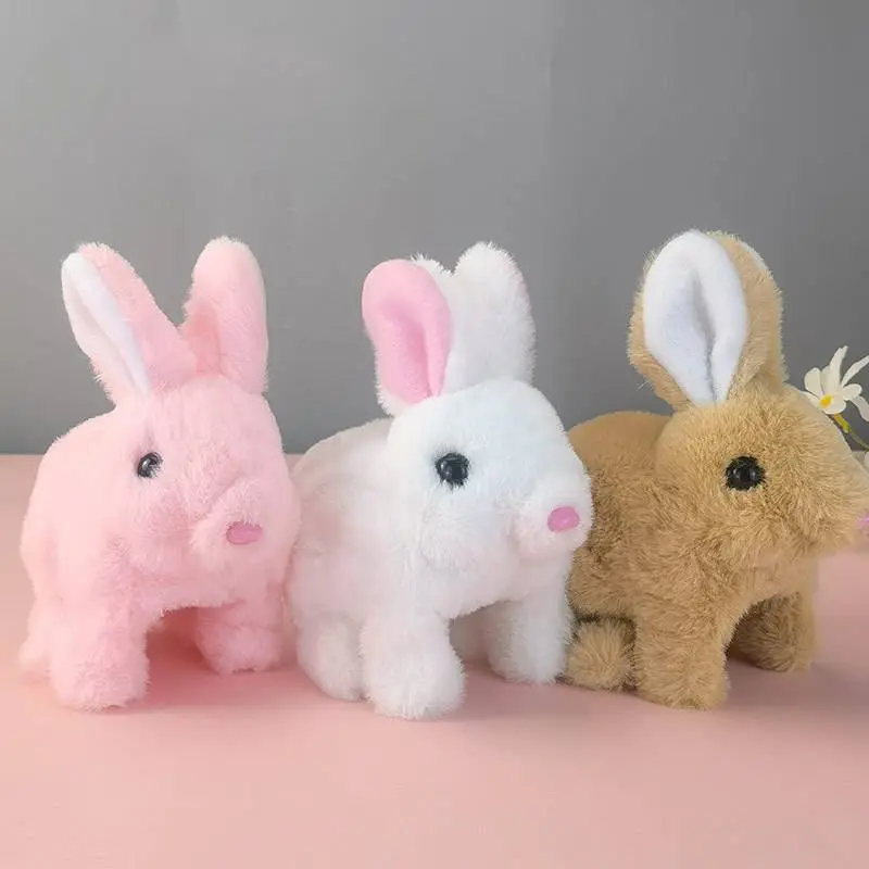 Plush Interactive Easter Bunny Toy for 4–6 yrs Unisex Kids - Jumping, Twitching, Shaking Ears Realistic Stuffed Toy