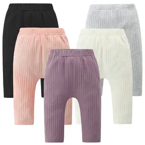 Infant Baby Girl's Pants Clothes Cotton Ribbed 5 Pack Clothing Outfit Leggings
