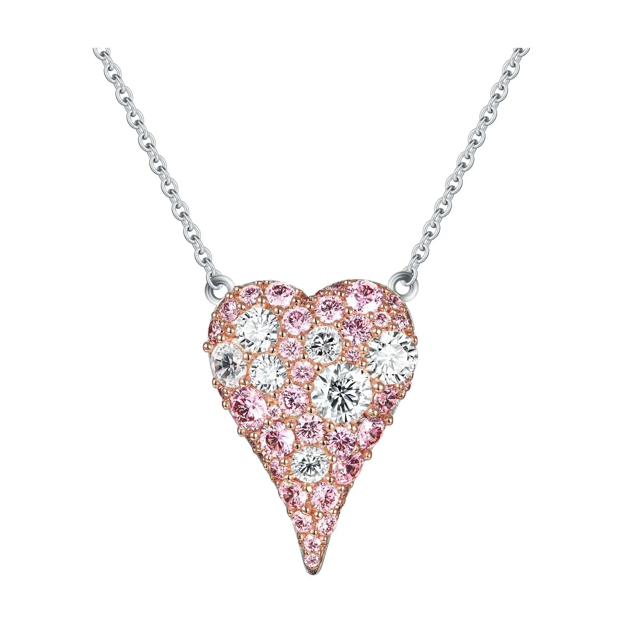 Diamonique x Jennifer Miller Pave Two-Tone Necklace, Sterling Diamonique x Jennifer Miller Pave Two-Tone Necklace, Sterling