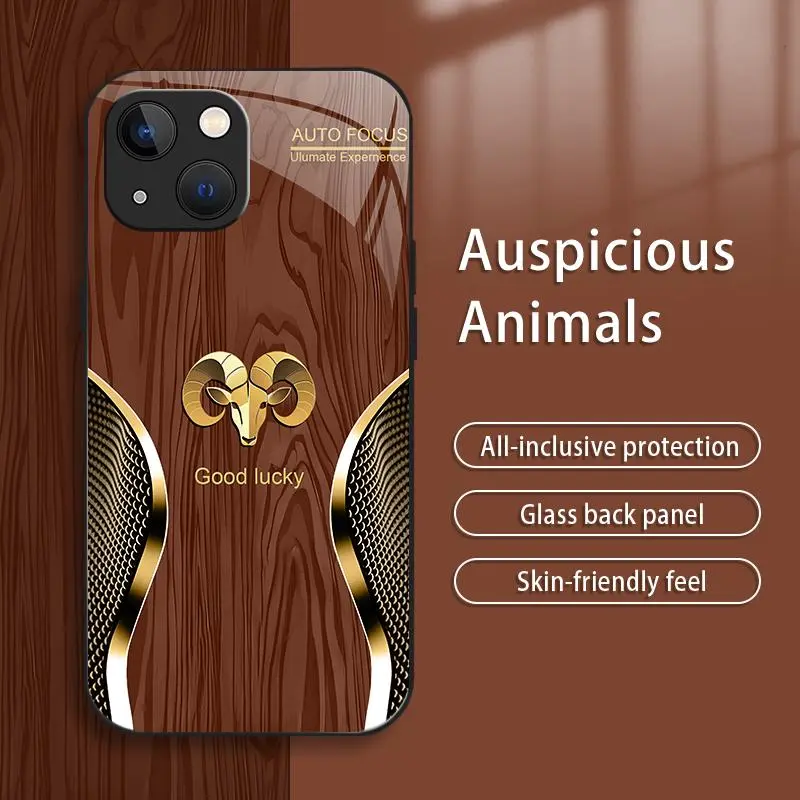 Suitable for [iPhone 13] New high-end luxury wood grain zodiac mobile phone case New business simple explosion-proof mobile phone case Affordable price Anti-fall and anti-fingerprint 995