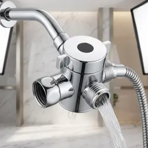 3-in-1 Shower Valve Adapter G1/2, Bidet Sprayer & Handheld Shower Head Connector, Tool-Free Quick Switch, Brass Core Rustproof Design, Water Saving Bathroom Upgrade