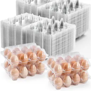 120 Pack Egg Cartons Cheap Bulk 12 Count, 1 Dozen Clear Empty Egg Cartons for Chicken Eggs, Plastic Egg Holder Egg Container for Family,Chicken Farm and Markets - Medium Egg Cartons Reusable