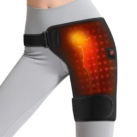 Light Heat Hip & Thigh Wrap, 660nm LED Bulbs, 3 Modes, Hip Heating Pad, Heated Pad, Hip Joint Heating Massager, USB Powered（Battery not Include）