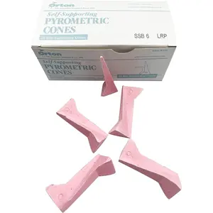 Self-Supporting Pyrometric Cones for Accurate Firings in Industrial, Pottery and Hobby Kilns - Cone 6 (Pkg/25)